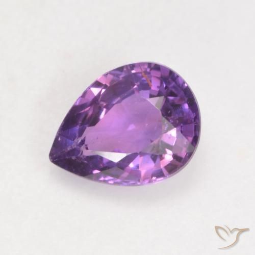 Saphir Violet rose vif naturelle En forme de poire, 0.47 ct, VS