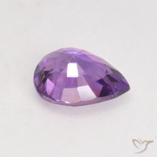 Saphir Violet rose vif naturelle En forme de poire, 0.47 ct, VS