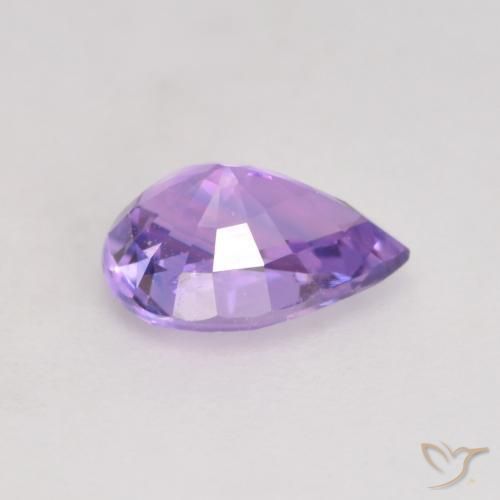 Saphir Violet moyen naturelle En forme de poire, 0.64 ct, VS