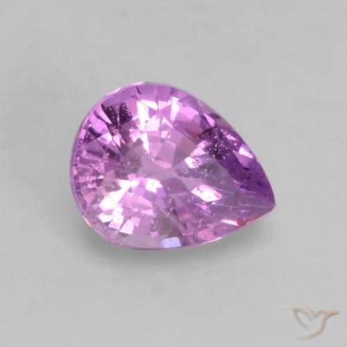 Saphir Pourpre violet rosâtre naturelle En forme de poire, 0.55 ct, VS