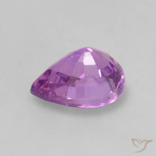 Saphir Pourpre violet rosâtre naturelle En forme de poire, 0.55 ct, VS