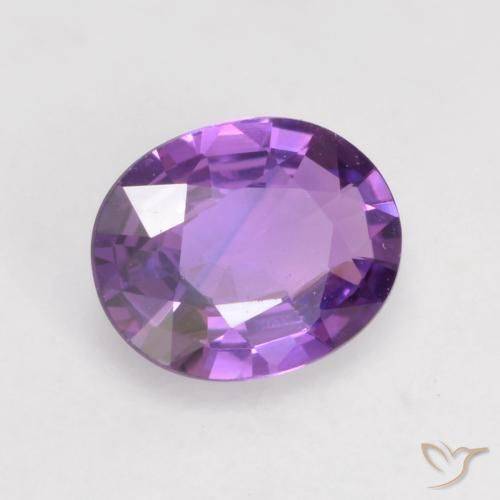 Saphir Violet rose vif naturelle ovale, 0.54 ct, VVS-VS