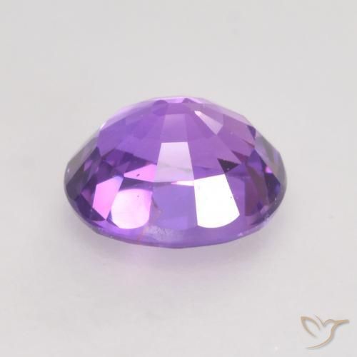 Saphir Violet rose intense naturelle ovale, 0.80 ct, VVS-VS