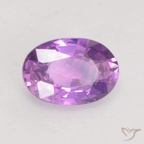 Saphir Violet rose intense naturelle ovale, 0.58 ct, VVS-VS