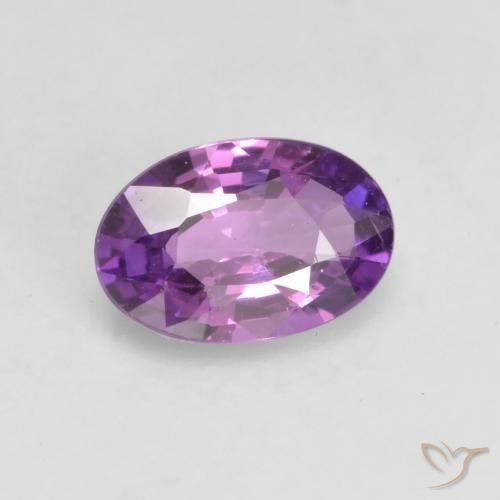 Saphir Violet rose intense naturelle ovale, 0.48 ct, VVS-VS
