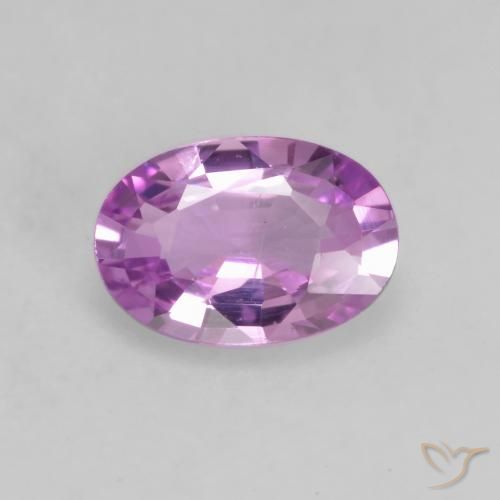 Saphir Violet Rosâtre naturelle ovale, 0.52 ct, VS