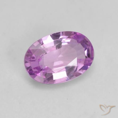 Saphir Violet Rosâtre naturelle ovale, 0.52 ct, VS