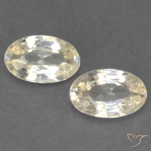 0.44ctw Naturel Jaune clair Saphir, ovale, VVS-VS