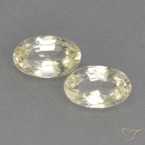 0.46ctw Naturel Jaune clair Saphir, ovale, VVS-VS