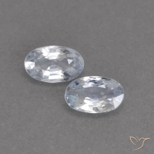 0.55ctw Naturel Blanc bleuâtre Saphir, ovale, VVS-VS