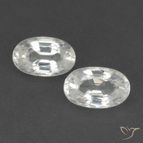 0.59ctw Naturel Blanc Saphir, ovale, VVS-VS
