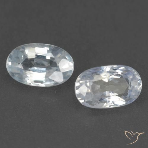0.63ctw Naturel Blanc bleuâtre Saphir, ovale, VVS-VS