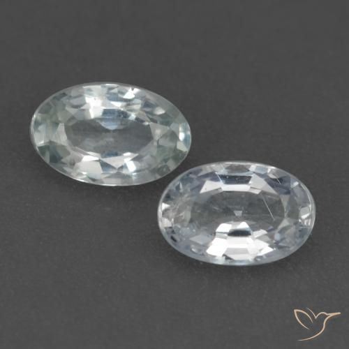 0.58ctw Naturel Blanc bleuâtre Saphir, ovale, VVS-VS