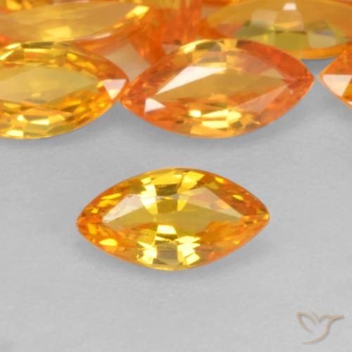0.19ct Naturel Orange vif Saphir, Marquise, VVS-VS