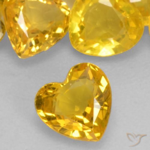 Saphir Doré naturelle Cœur, 0.44 ct, VVS-VS