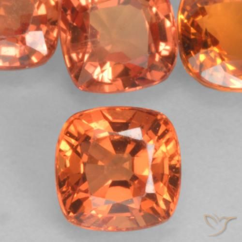 0.54ct Naturel Orange moyen Saphir, Coussin, VVS-VS