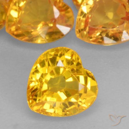 0.51ct Naturel Or moyen Saphir, Cœur, VVS-VS