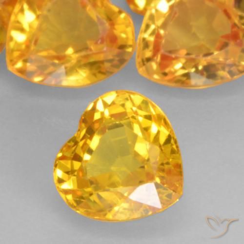 Saphir Or moyen naturelle Cœur, 0.51 ct, VVS-VS