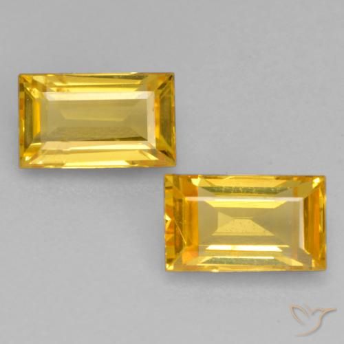 0.75ctw Naturel Doré Saphir, Baquette, VS