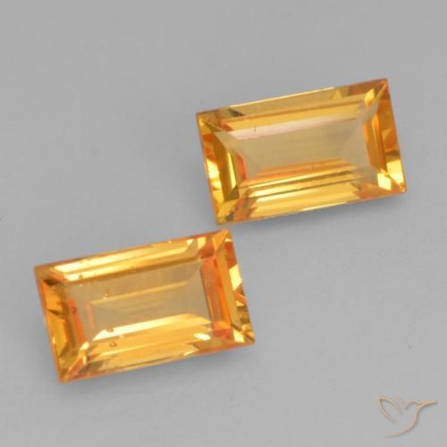 Shop natural 0.63ct Orange moyen Saphir gems, Baquette, from Tanzanie at GemSelect. In stock, global shipping!