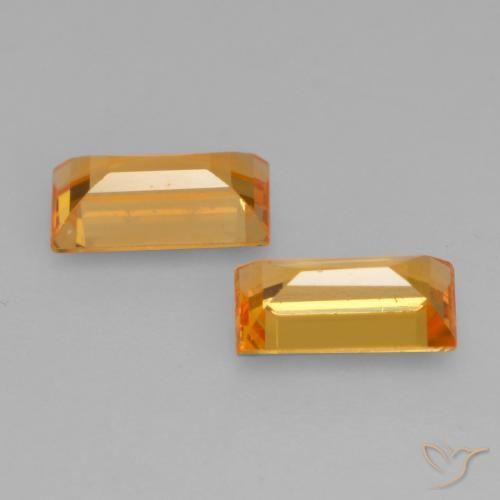 Shop natural 0.63ct Orange moyen Saphir gems, Baquette, from Tanzanie at GemSelect. In stock, global shipping!