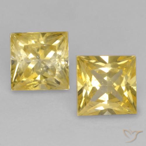0.76ctw Naturel Jaune Toscane Saphir, Carré, VS