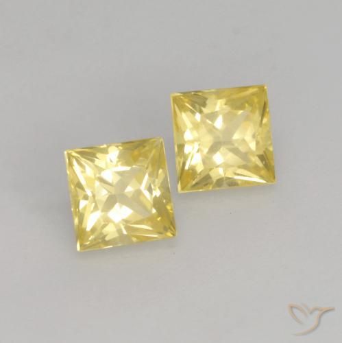 Shop natural 0.59ct Jaune moyen-léger Saphir gems, Carré, from Tanzanie at GemSelect. In stock, global shipping!