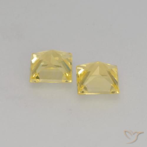 Shop natural 0.59ct Jaune moyen-léger Saphir gems, Carré, from Tanzanie at GemSelect. In stock, global shipping!