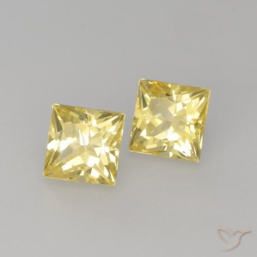 Shop natural 0.57ct Jaune moyen-léger Saphir gems, Carré, from Tanzanie at GemSelect. In stock, global shipping!