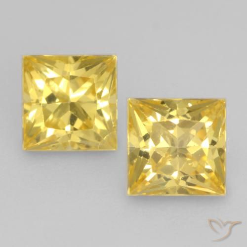 0.74ctw Naturel Jaune Toscane Saphir, Carré, VVS-VS