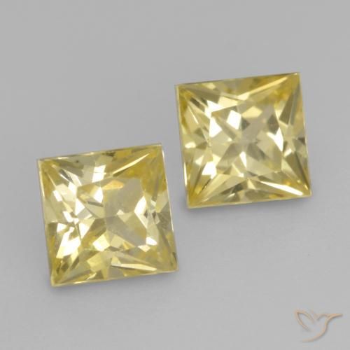 Shop natural 0.59ct Jaune moyen-léger Saphir gems, Carré, from Tanzanie at GemSelect. In stock, global shipping!