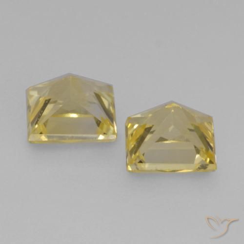 Shop natural 0.59ct Jaune moyen-léger Saphir gems, Carré, from Tanzanie at GemSelect. In stock, global shipping!