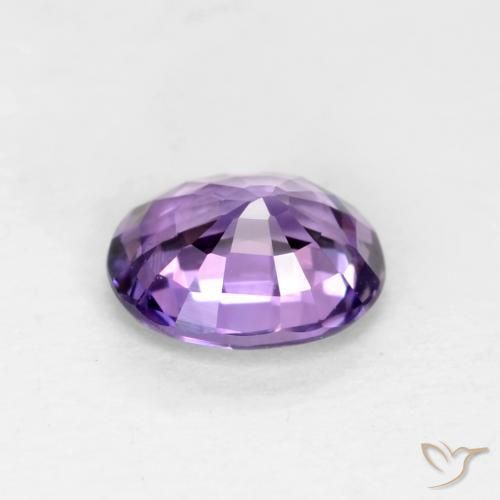 Saphir Violet violacé naturelle ovale, 0.58 ct, VS