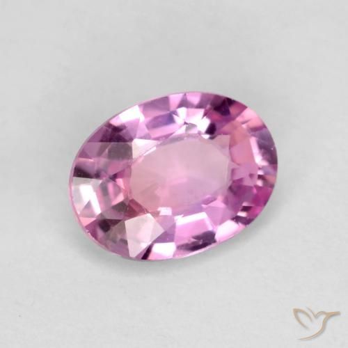 Saphir Violet Rosâtre naturelle ovale, 0.58 ct, VS