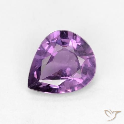 Saphir Violet moyen naturelle En forme de poire, 0.56 ct, VS