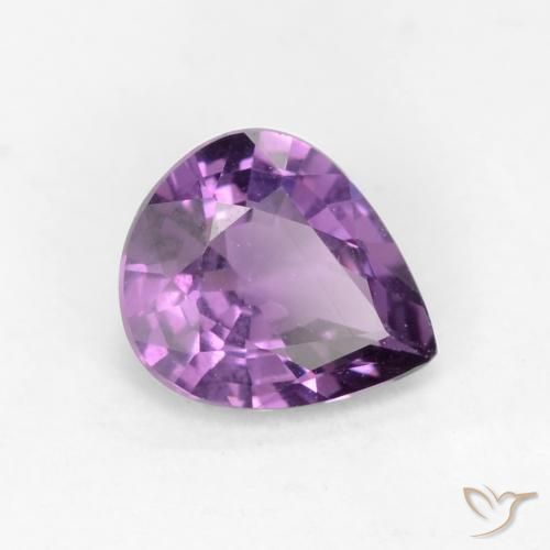 Saphir Violet moyen naturelle En forme de poire, 0.56 ct, VS