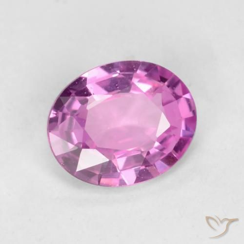 Saphir Pourpre rosâtre profond naturelle ovale, 0.46 ct, VS