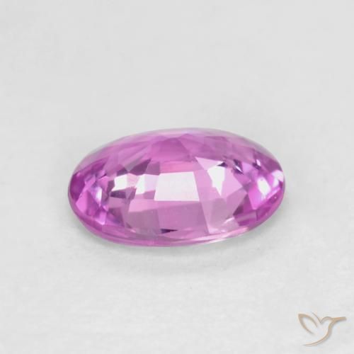 Saphir Pourpre rosâtre profond naturelle ovale, 0.46 ct, VS