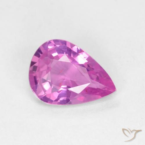Saphir Pourpre moyen naturelle En forme de poire, 0.49 ct, VS