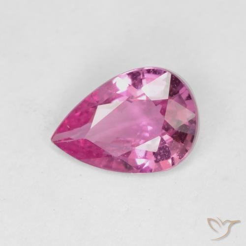 Saphir Rose pourpre royal naturelle En forme de poire, 0.49 ct, VS