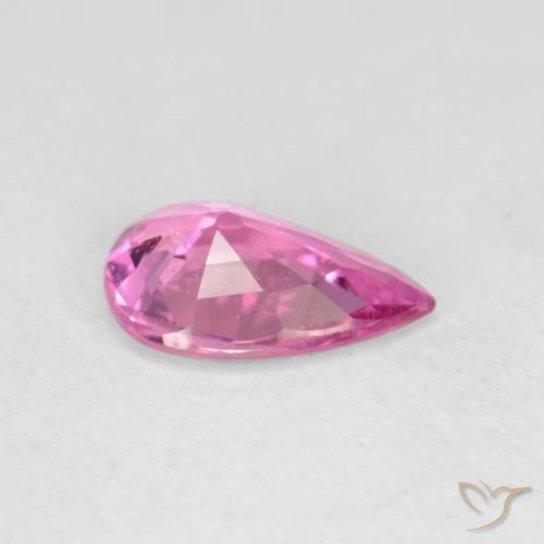 Saphir Rose pourpre royal naturelle En forme de poire, 0.49 ct, VS