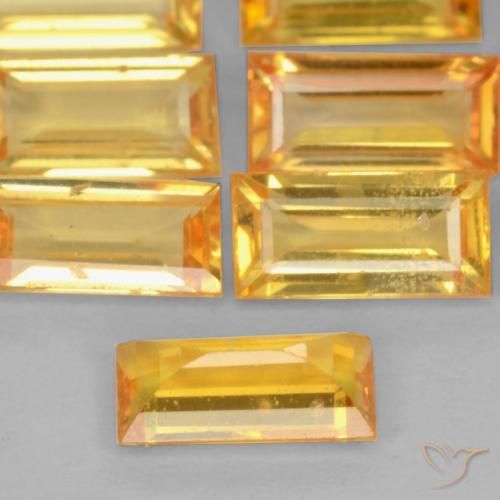Saphir Orange-or naturelle Baquette, 0.44 ct, VS