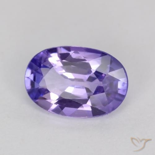 Saphir Violet foncé naturelle ovale, 0.55 ct, VS