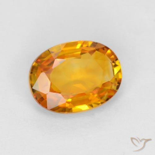 Saphir Orange moyen naturelle ovale, 0.82 ct, VVS-VS