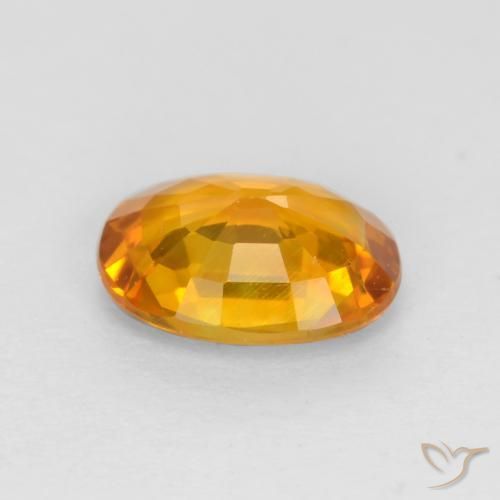 Saphir Orange moyen naturelle ovale, 0.82 ct, VVS-VS