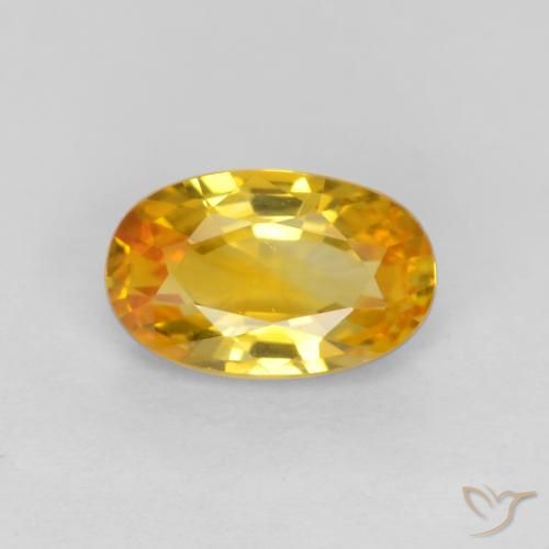 0.72ct Naturel Orange doré profond Saphir, ovale, VVS-VS