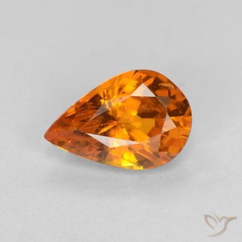 0.54ct Naturel Orange foncé Saphir, En forme de poire, VS