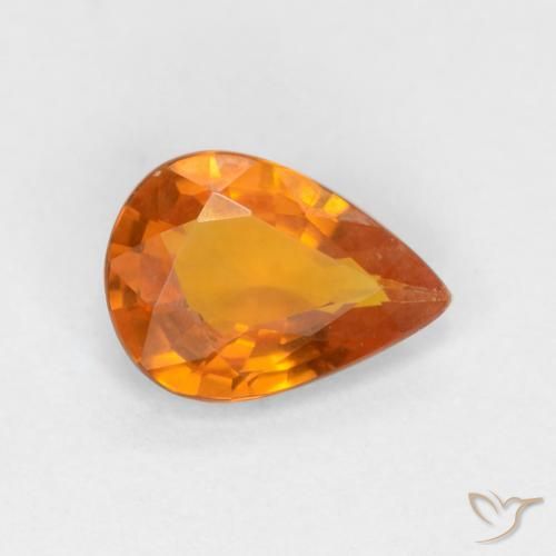 Saphir Orange foncé naturelle En forme de poire, 0.55 ct, VVS-VS