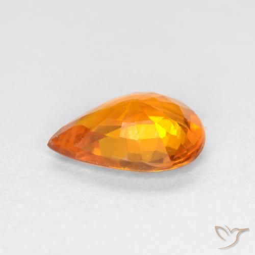 Saphir Orange foncé naturelle En forme de poire, 0.55 ct, VVS-VS