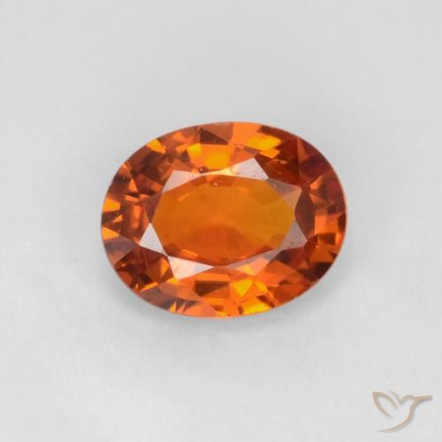 0.58ct Naturel Orange foncé Saphir, ovale, VVS-VS